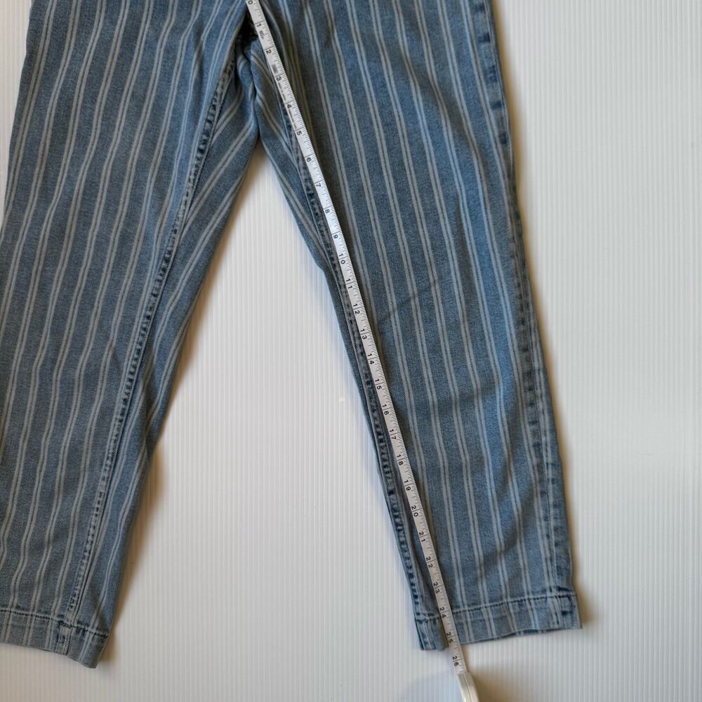 Anthropologie Pilcro High Rise Slim Stripe Acid Wash Crop Jeans 29 Nautical Euro - Picture 9 of 16